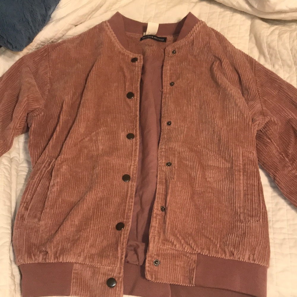 Light pink brandy Melville corduroy jacket